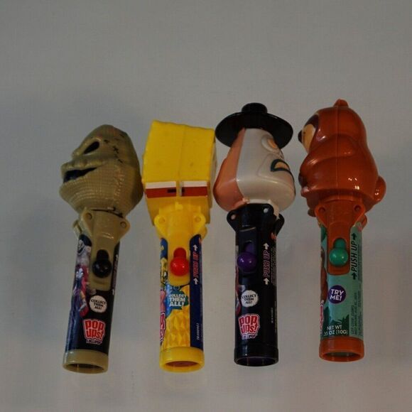 Pop Ups 4 Empty Lollipop Containers Nightmare Before Christmas Sloth Spongebob - Picture 5 of 6
